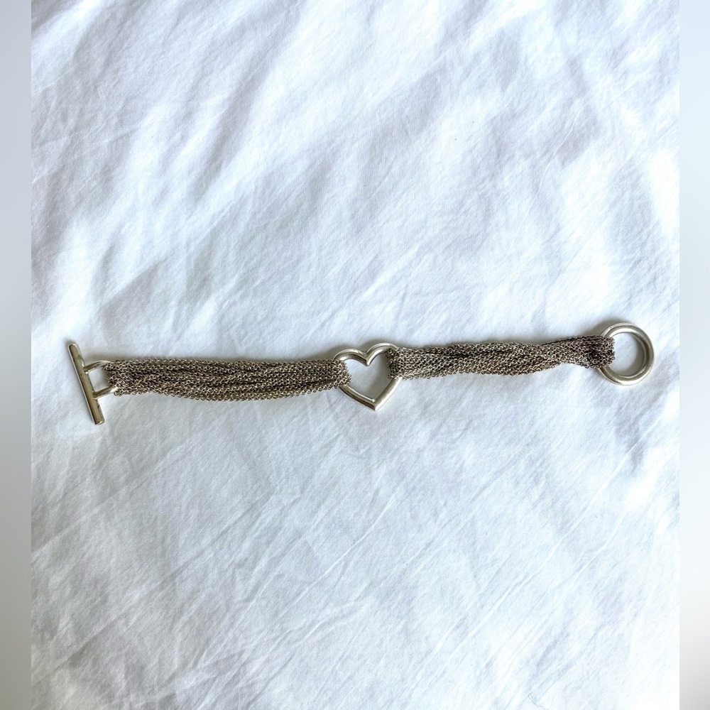 Tiffany & Co Multi-Strand Mesh Heart Toggle Bracelet